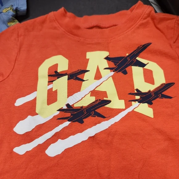 GAP Orange Graphic Tee and Dinosaur Print Tee - Picture 2 of 3